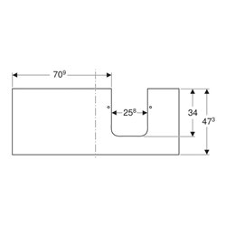 Geberit Waschtisch-Platte One 120x2x47cm, AS re, Steinz., Marmor we/ma