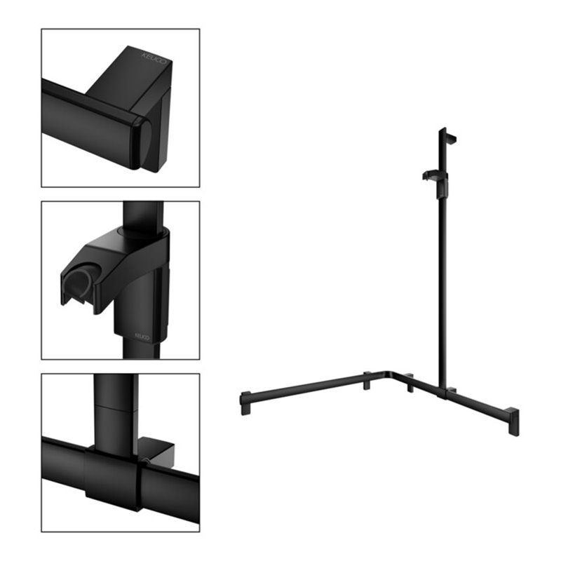 Keuco Duschhandlauf AXESS sw m, 850/850mm, m Brausestange, re Ausf