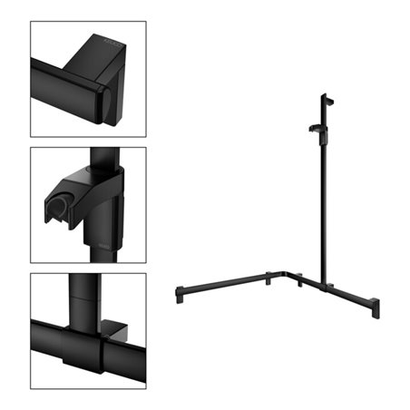 Keuco Duschhandlauf AXESS sw m, 850/850mm, m Brausestange, re Ausf