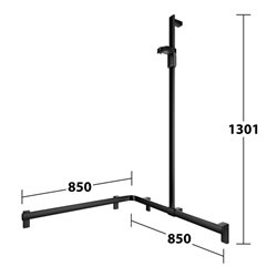 Keuco Duschhandlauf AXESS sw m, 850/850mm, m Brausestange, re Ausf