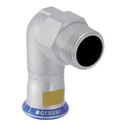 Geberit Gas-Übergangswinkel Mapress 90G mit AG, Edelstahl, d 35mmxR 1 1/4