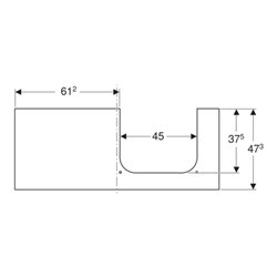 Geberit Waschtisch-Platte One 120x2x47cm, AS R, SZ, Marmor sw/matt
