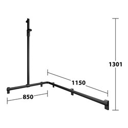 Keuco Duschhandlauf AXESS sw m, 1150/850mm, m Brausestange, li Ausf