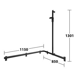 Keuco Duschhandlauf AXESS sw m, 850/1150mm, m Brausestange, re Ausf