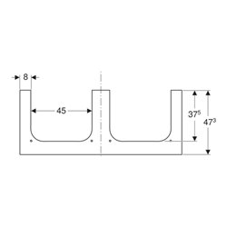 Geberit Waschtisch-Platte One 120x2x47cm, AS 2-f., SZ, Marmor sw/matt