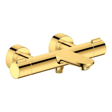 Duravit Wannen-Einhebelmischer Wave AP, Ab- und Umstellventil, Gold poliert