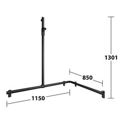 Keuco Duschhandlauf AXESS sw m, 850/1150mm, m Brausestange, li Ausf