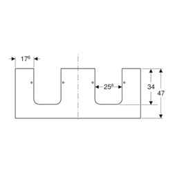 Geberit Waschtisch-Platte One 120x2x47cm, AS 2-f., SZ, Marmor we/ma