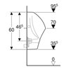 Geberit Urinal Renova w K-T., trigonal, Zul. v ob, Abg. n hi.
