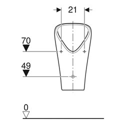 Geberit Urinal Narva Abgang hinten, wasserlos, weiß KeraTect