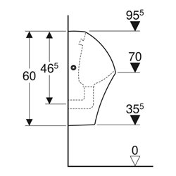 Geberit Urinal Narva Abgang hinten, wasserlos, weiß KeraTect