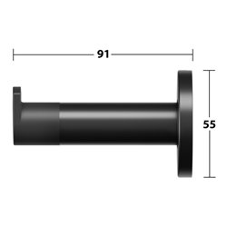 Keuco Handtuchhaken Plan schwarz, mit Türpuffer schwarz