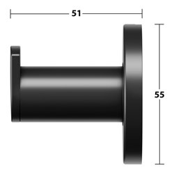 Keuco Handtuchhaken Plan schwarz, 51mm Ausladung
