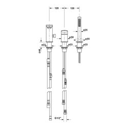 Duravit 3-Loch-Wannenarmatur Wave chrom
