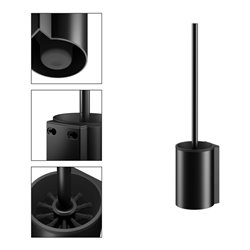 Keuco WC-Bürstengarnitur Plan 14972 Wd.-Modell, Kst.-Einsatz sw, schwarz