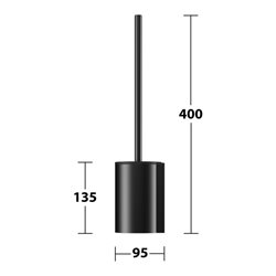 Keuco WC-Bürstengarnitur Plan 14972 Wd.-Modell, Kst.-Einsatz sw, schwarz
