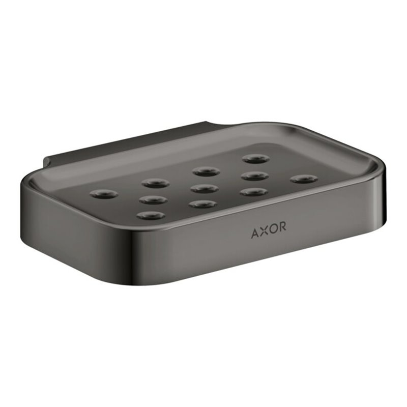 hansgrohe Seifenschale Axor Uni. Circular 127x90mm, Wandmont., pol. black chrome