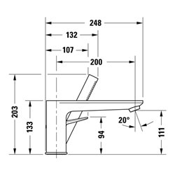 Duravit 3-Loch-Wannenarmatur Wave Edelstahl gebürstet