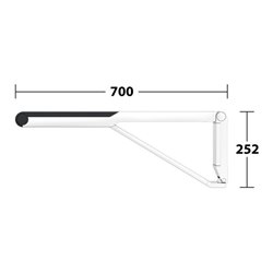 Keuco WC-Stützklappgriff AXESS verchromt/schwarz, 700mm