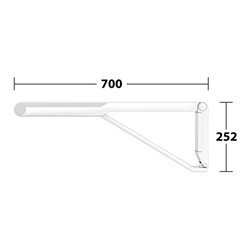 Keuco WC-Stützklappgriff AXESS verchromt/weiß, 700mm