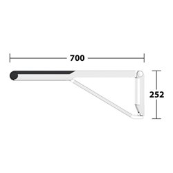 Keuco WC-Stützklappgriff AXESS Aluminium silber-eloxiert/schwarz, 700mm