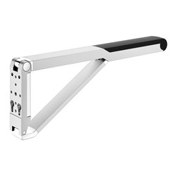 Keuco WC-Stützklappgriff AXESS Aluminium silber-eloxiert/schwarz, 700mm