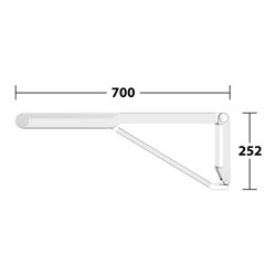 Keuco WC-Stützklappgriff AXESS Aluminium silber-eloxiert/weiß, 700mm