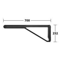 Keuco WC-Stützklappgriff AXESS schwarz matt/schwarz, 700mm