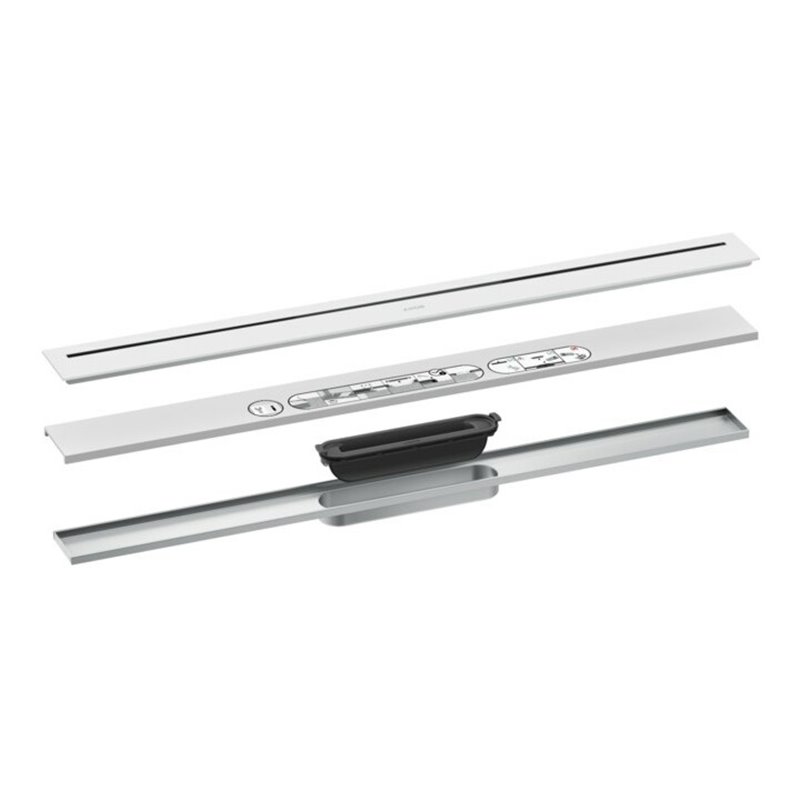 hansgrohe Duschrinne Drain 800mm, Fertigset, frei im Raum, mattweiß