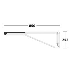 Keuco WC-Stützklappgriff AXESS Aluminium silber-eloxiert/schwarz, 850mm