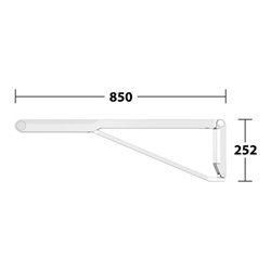 Keuco WC-Stützklappgriff AXESS Aluminium silber-eloxiert/weiß, 850mm