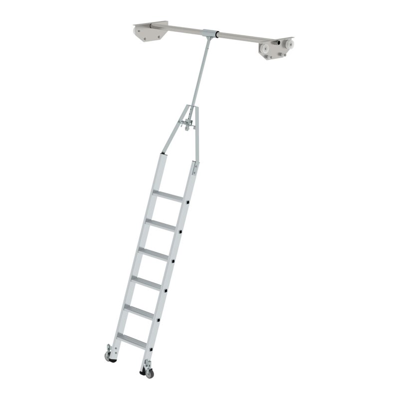 MUNK Aluminium-Regalleiter für Doppelregal drehbar