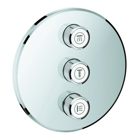 Grohe Fertigset Grohtherm Smartcontrol chrom, rund, UP-Ventil 3-fach