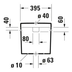 Duravit Spülkasten Happy D.2 39,5x16cm, 6/3 l, Anschl re o. li, weiß