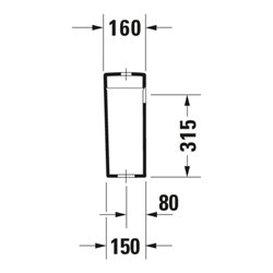 Duravit Spülkasten Happy D.2 39,5x16cm, 6/3 l, Anschl unt links, weiß