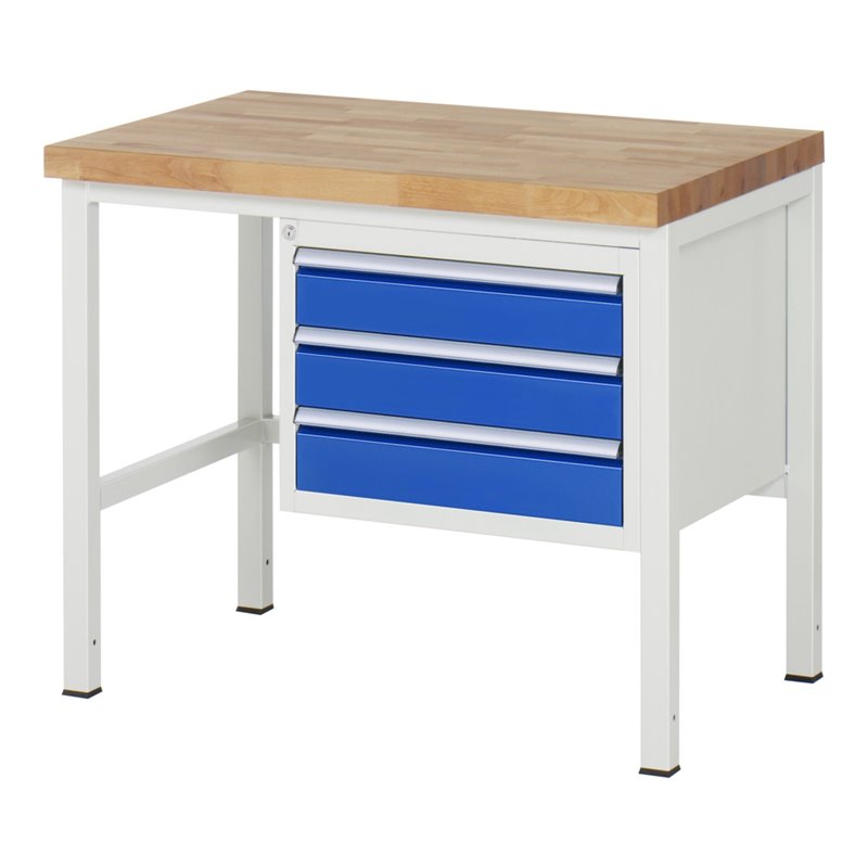 Rau Werkbank 8127A1, H840-1040mm, höhenverstellbar, 3x Schublade-TA