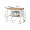 Rau Werkbank 8127A1, H840-1040mm, höhenverstellbar, 3x Schublade-TA