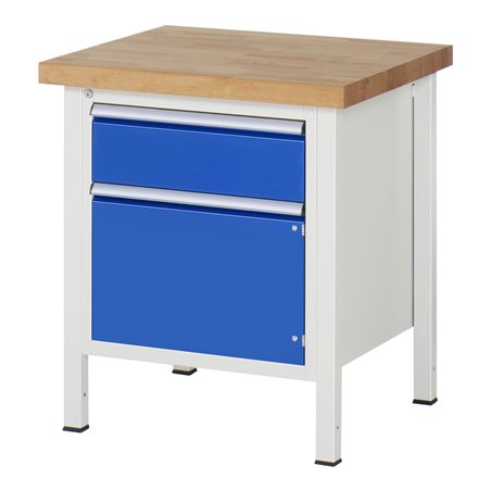 Rau Werkbank 8152A2, B750xH840-1040mm, höhenverstellbar, 1x Schublade-TA, 1x Tür