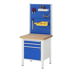 Rau Werkbank 8152A2, B750xH840-1040mm, höhenverstellbar, 1x Schublade-TA, 1x Tür
