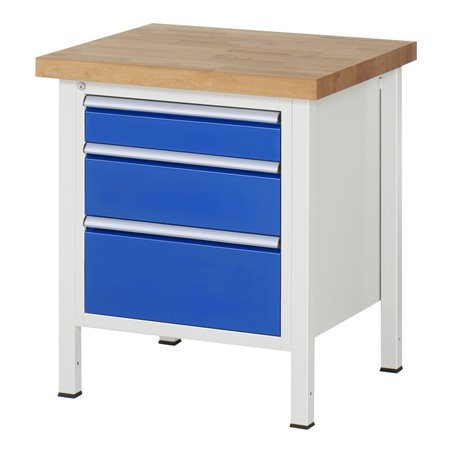 Rau Werkbank 8159A2, B750xH840-1040mm, höhenverstellbar, 3x Schublade-TA