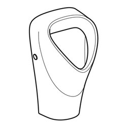 Geberit Urinal Renova w K-T., trigonal, Zul. v hi., Abg. n hi.