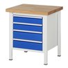 Rau Werkbank 8162A2, B750xH840-1040mm, höhenverstellbar, 4x Schublade-TA