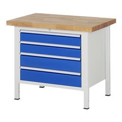 Rau Werkbank 8262A2, B1000xH840-1040mm, höhenverstellbar, 4x Schublade-TA