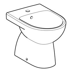 Geberit Stand-Bidet Renova mit Überlauf, teilgeschlossen, weiß