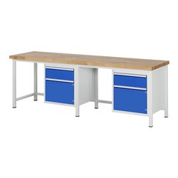 Rau Werkbank 8152A1, H840-1040mm, höhenverstellbar, 2x Schublade-TA, 2x Tür
