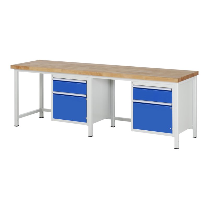 Rau Werkbank 8152A1, H840-1040mm, höhenverstellbar, 2x Schublade-TA, 2x Tür