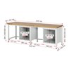 Rau Werkbank 8152A1, H840-1040mm, höhenverstellbar, 2x Schublade-TA, 2x Tür