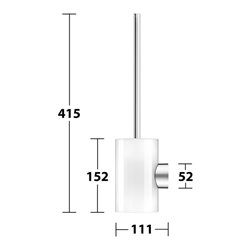 Keuco WC-Bürstengarnitur REVA 12864 Wd.Mod., m Echtkr.-Glas matt., verchromt