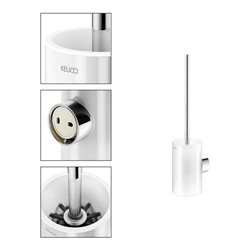 Keuco WC-Bürstengarnitur REVA 12864 Wd.Mod., m Echtkr.-Glas matt., verchromt