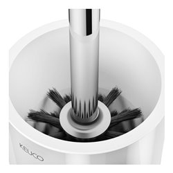 Keuco WC-Bürstengarnitur REVA 12864 Wd.Mod., m Echtkr.-Glas matt., verchromt